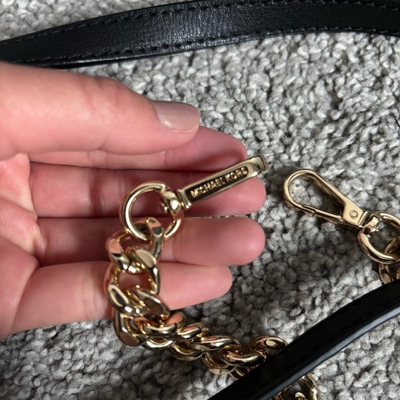 Michael Kors Black Crossbody with Gold Accents - Picture 8 of 10